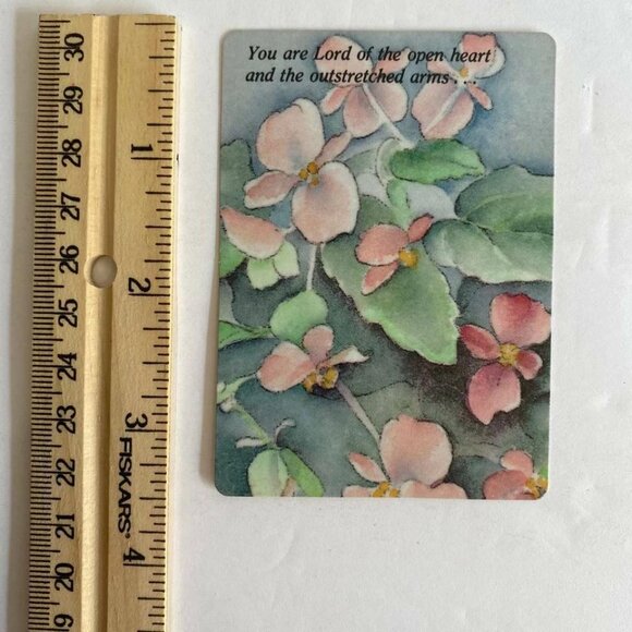 Abbey Press Bookmark - 1 John 3:16 bible verse B.J. Hoff quote floral VINTAGE - Picture 1 of 2